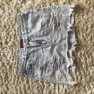 Light wash jean skirt